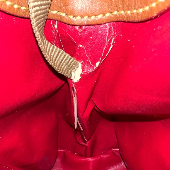 Dooney & Bourke Pebble Grain Large Zip Dome Satchel Black British Tan - Picture 11 of 16